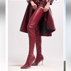 Milandra Burgundy Thigh high boot